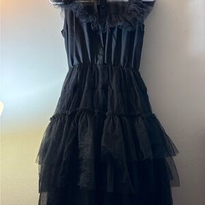 Elegant Black Ruffled Dress